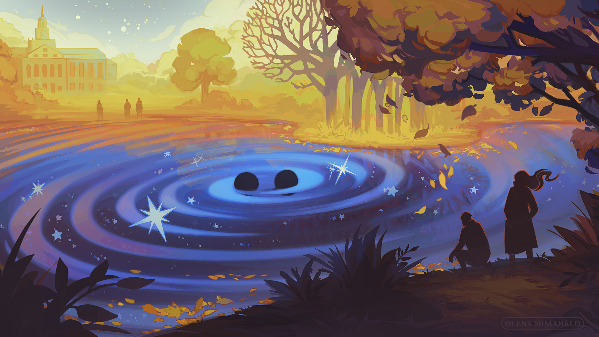 Post-merger emission of non-circular binary mergers banner